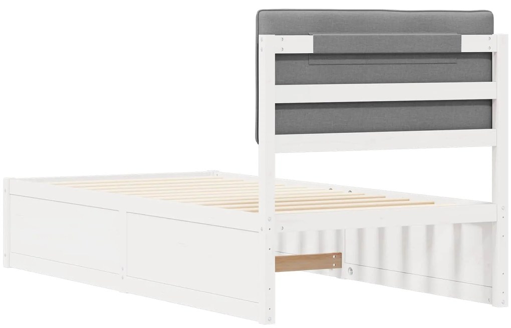 vidaXL Σκελετός Κρεβατιού με Επενδεδυμένο Κεφαλάρι Ανοιχτό γκρι