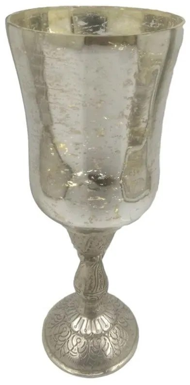 Κηροπήγιο 3-70-571-0125 Silver Δ9,5Χ24 Inart Metal, Glass