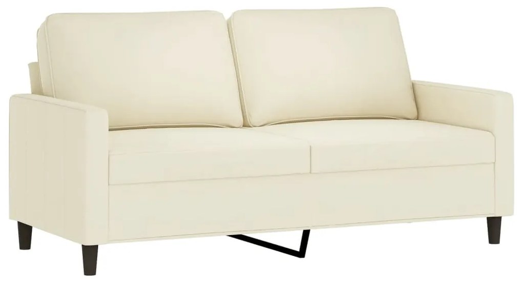 vidaXL Πολυθρόνες Σετ 3 Τεμαχίων Κρεμ από Βελούδο με Μαξιλάρια