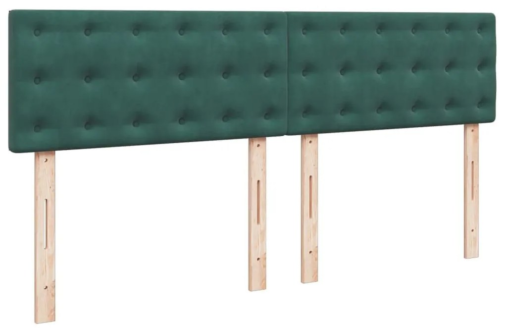 Κρεβάτι Boxspring με Στρώμα Σκούρο Πράσινο 180x200εκ. Βελούδινο - Πράσινο