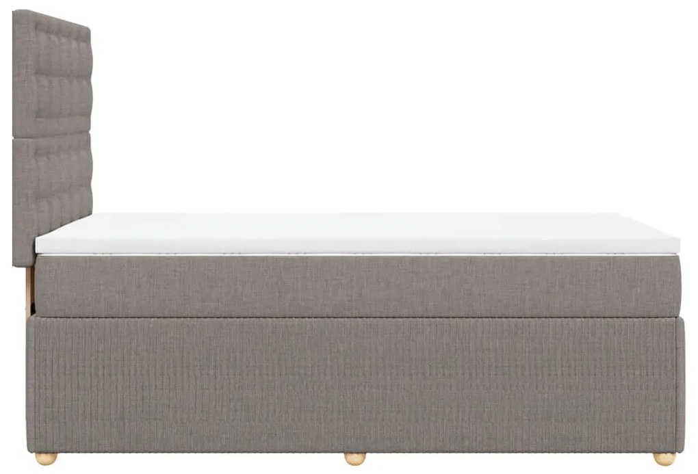 vidaXL Κρεβάτι Boxspring με Στρώμα Taupe 90x200 εκ. Υφασμάτινο