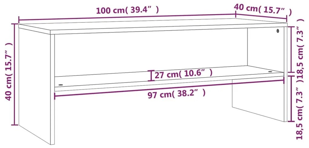 vidaXL Έπιπλο Τηλεόρασης Λευκό / Sonoma Δρυς 100x40x40 εκ. Μοριοσανίδα