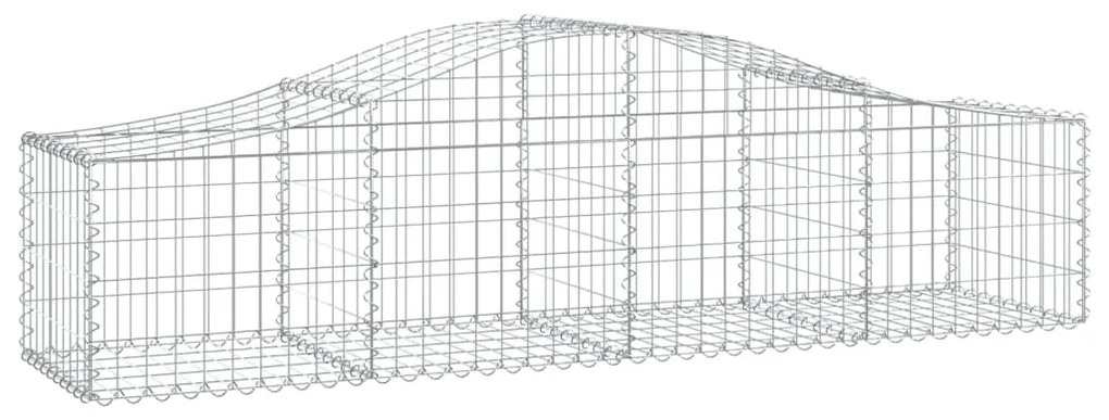 Συρματοκιβώτια Τοξωτά 6 τεμ. 200x50x40/60 εκ. Γαλβαν. Ατσάλι - Ασήμι