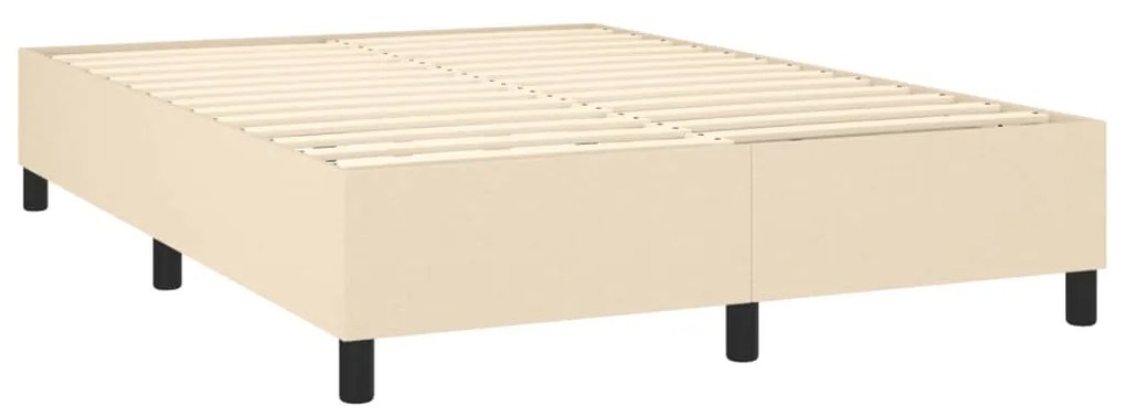 ΚΡΕΒΑΤΙ BOXSPRING ΜΕ ΣΤΡΩΜΑ &amp; LED ΚΡΕΜ 140X190 ΕΚ. ΥΦΑΣΜΑΤΙΝΟ 3134714