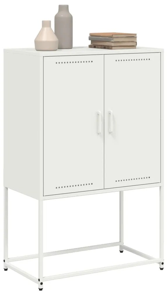 Έπιπλο Τηλεόρασης Λευκό 68x39x60,5 εκ. από Χάλυβα - Λευκό