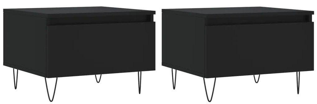 vidaXL Τραπεζάκια Σαλονιού 2 τεμ. Μαύρα 50 x 46 x 35 εκ. Επεξεργ. Ξύλο
