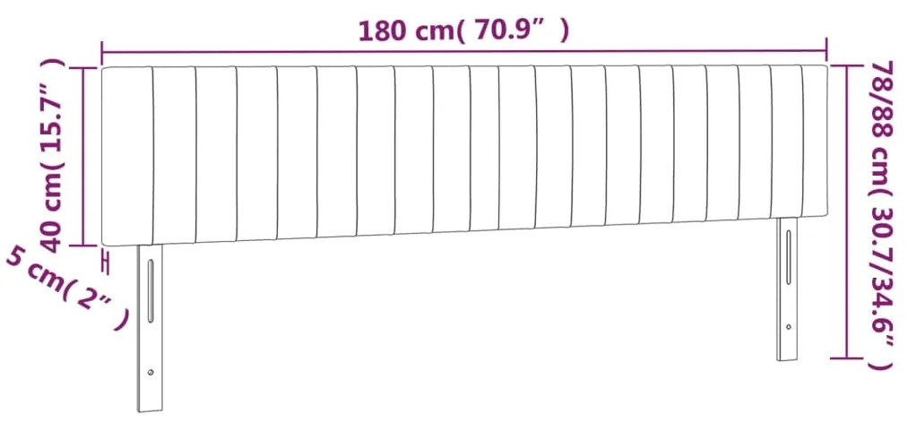 Κεφαλάρια Κρεβατιού 2 τεμ. Σκούρο Γκρι 90x5x78/88 εκ. Βελούδινο - Γκρι