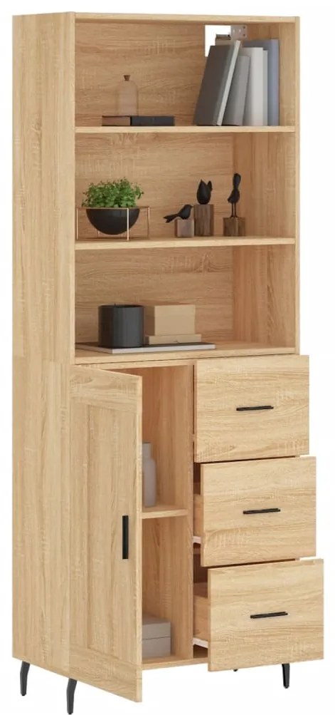 vidaXL Ντουλάπι Sonoma δρυς 69,5 x 34 x 180 εκ. από Επεξεργασμένο Ξύλο