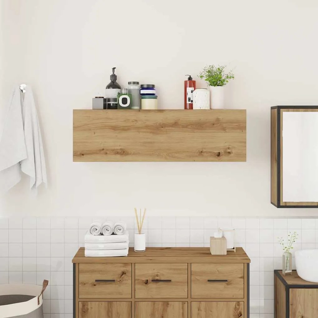 vidaXL Ντουλάπι τοίχου μπάνιου Artisan Oak 100x25x30 cm