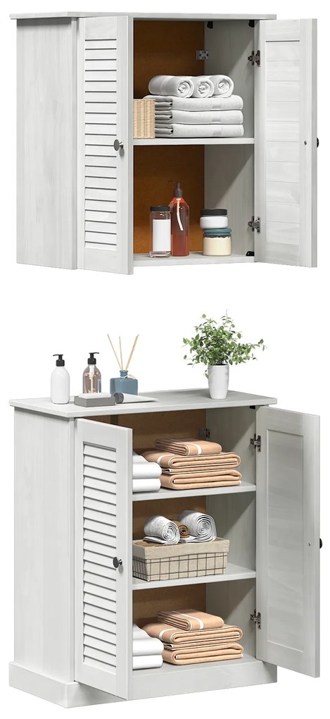 vidaXL Σετ Επίπλων Μπάνιου με ράφι 2 pcs Καφέ 67.5 x 34 x 80 εκ.
