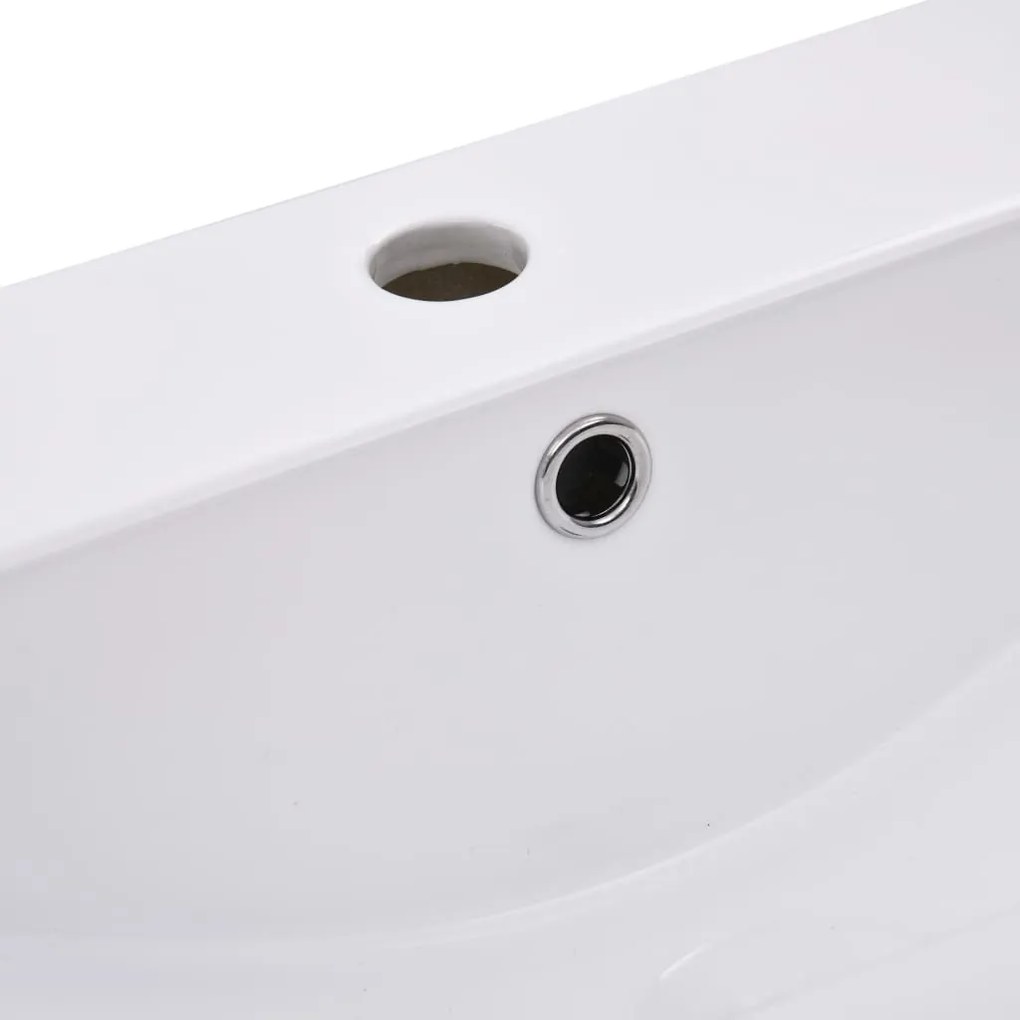 vidaXL Νιπτήρας Ένθετος Λευκός 91 x 39,5 x 18,5 εκ. Κεραμικός