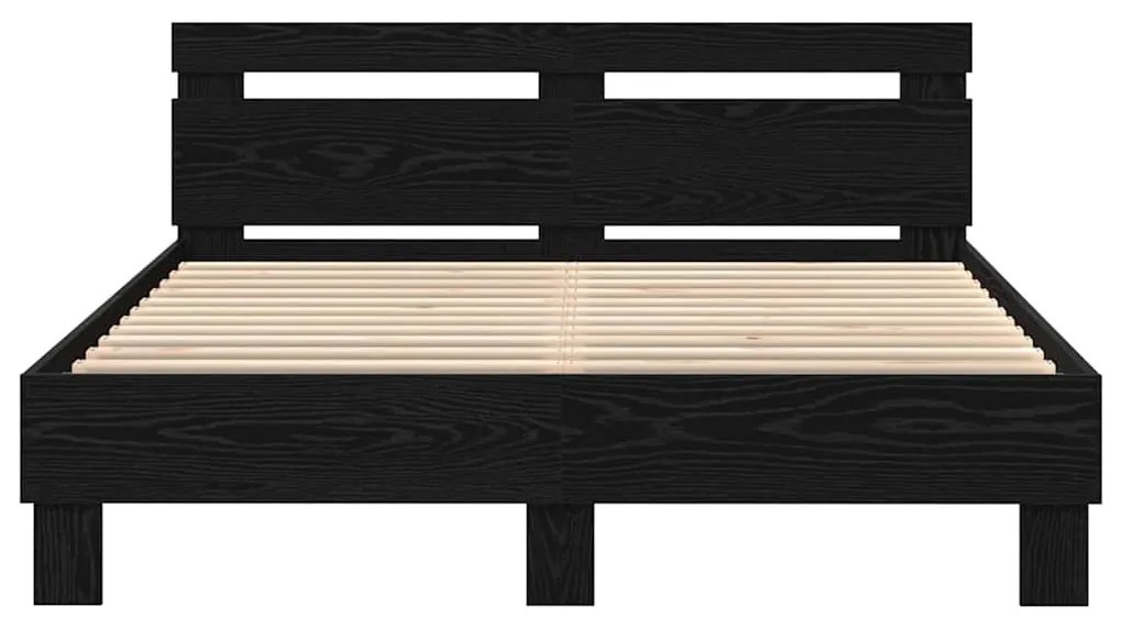 vidaXL Σκελετός Κρεβατιού Μαύρη δρυς 140 x 190 cm Επεξεργασμένο ξύλο