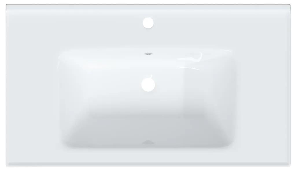 Νιπτήρας Μπάνιου Ορθογώνιος Λευκός 81 x 48 x 19,5 εκ. Κεραμικός - Λευκό