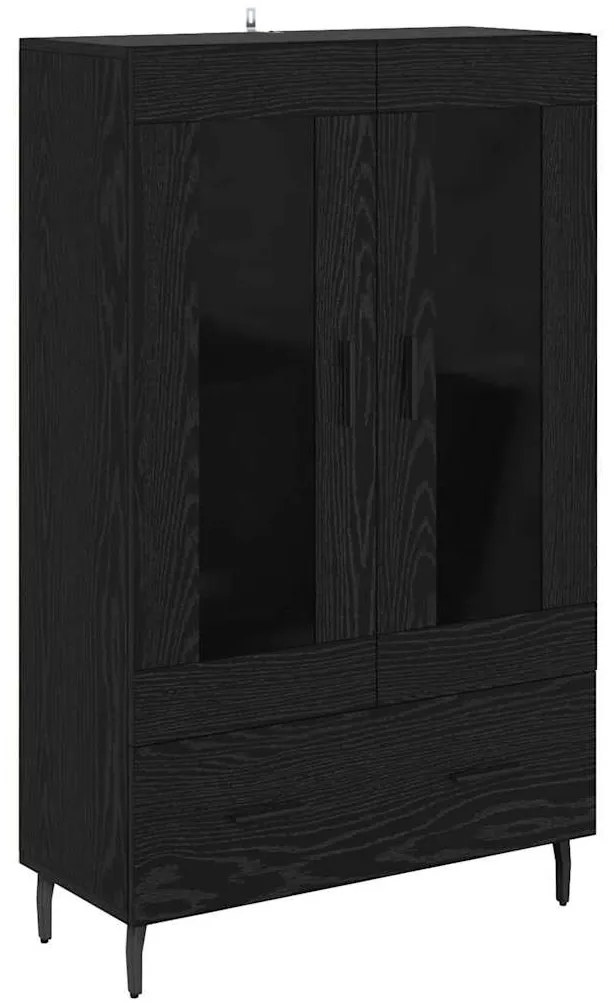 vidaXL Highboard Μαύρη Οξυά 69,5 x 31 x 115 εκ. Επεξεργασμένο ξύλο