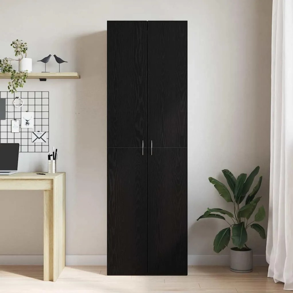 vidaXL Γραφείο Ντουλάπι με ράφι 2 pcs Μαύρη δρυς 60 x 32 x 190