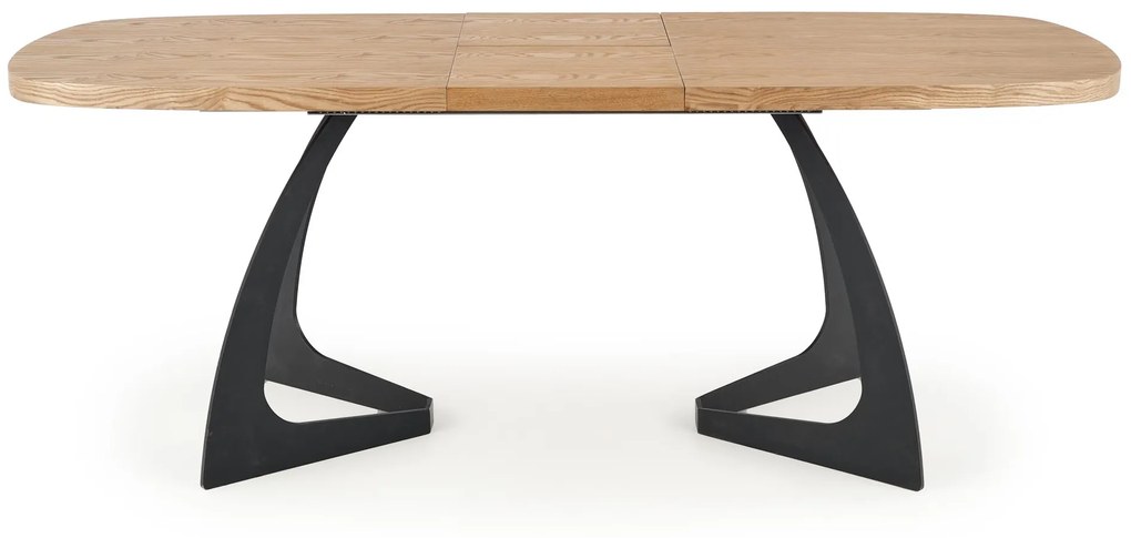 VELDON extension table, color: top - natural oak, legs - black DIOMMI V-CH-VELDON-ST