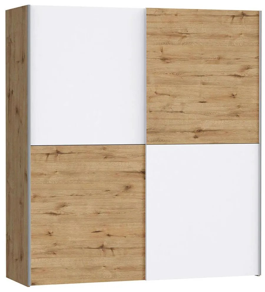 Ντουλάπα Δίφυλλη Συρόμενη Μegan HM2366.01 170,3x61,2x191cm Natural-White Δίφυλλη