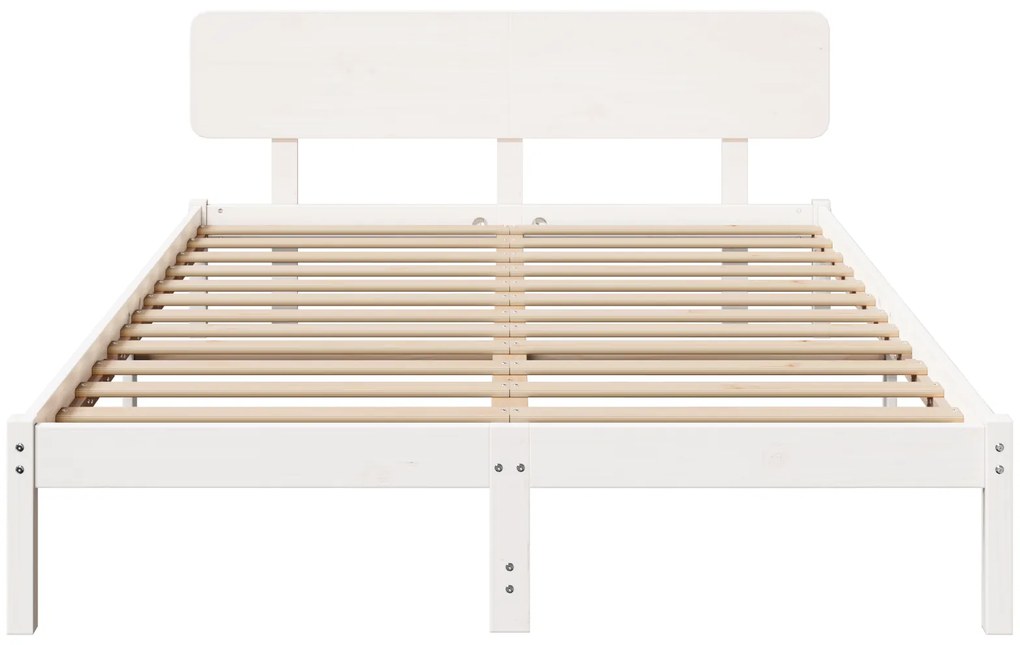 vidaXL Κρεβάτι με κεφαλαία, Λευκό, 160 x 200 εκ, από μασίφ ξύλο πεύκου
