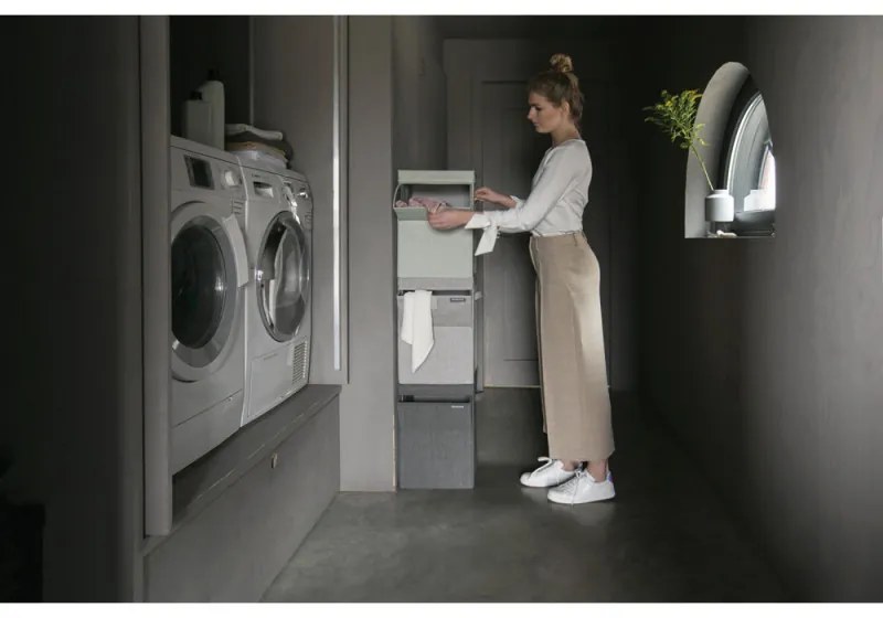 Brabantia Κιβώτιο πλυντηρίου ρούχων 1000828, 35 l, Άνοιγμα μπροστά, Ευρύ καπάκι, Πτυσσόμενο, Μαύρο