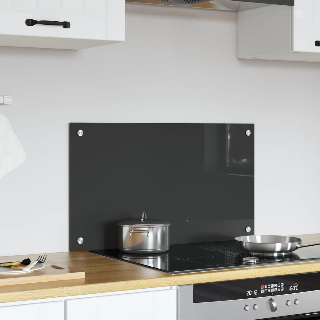 vidaXL Κουζίνα Πλακάκι Σκοινί Σκούρο Γκρι 70x40x0,6 εκ. Σκληρυμένο Γυαλί