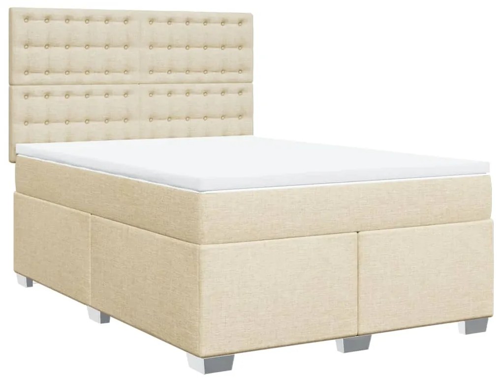 ΚΡΕΒΑΤΙ BOXSPRING ΜΕ ΣΤΡΩΜΑ ΚΡΕΜ 160X200 ΕΚ. ΥΦΑΣΜΑΤΙΝΟ 3292858