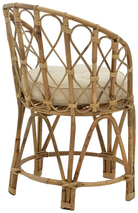 Πολυθρόνα Rostan Inart φυσικό rattan με μαξιλάρι 60x46x80εκ