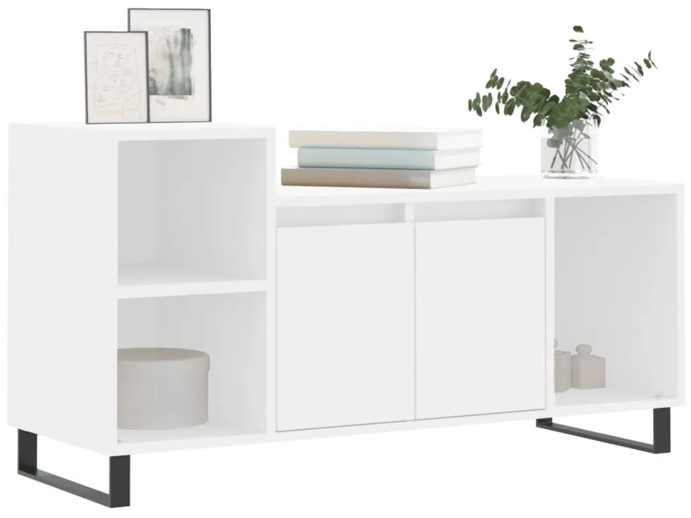 vidaXL Έπιπλο Τηλεόρασης Λευκό 100 x 35 x 55 εκ. Επεξεργασμένο Ξύλο