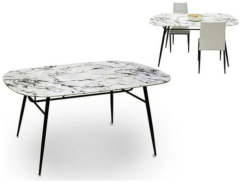 Βοηθητικό Τραπέζι Gift Decor Λευκό Μαύρο 90 x 76,5 x 160 cm