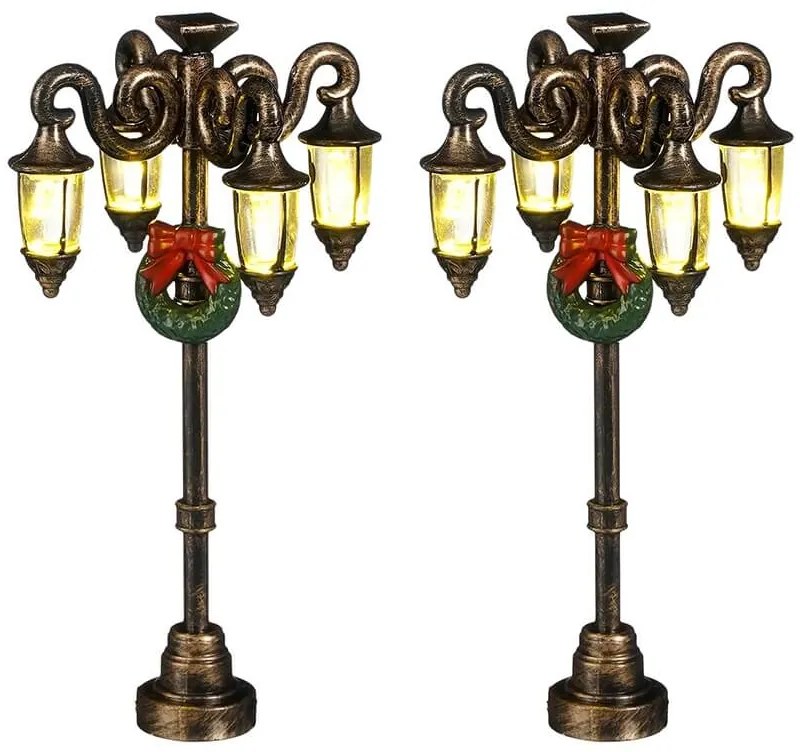 Σετ Διακοσμητική Μινιατούρα Φανάρι LuVille με φωτισμό LED και διαστάσεις 5x5x12cm - 2 τεμάχια