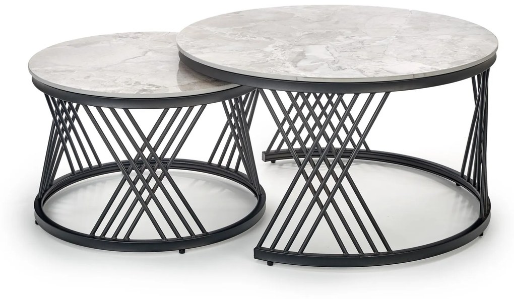 FLAMINGO set of 2 coffee tables, grey marble DIOMMI V-CH-FLAMINGO-LAW