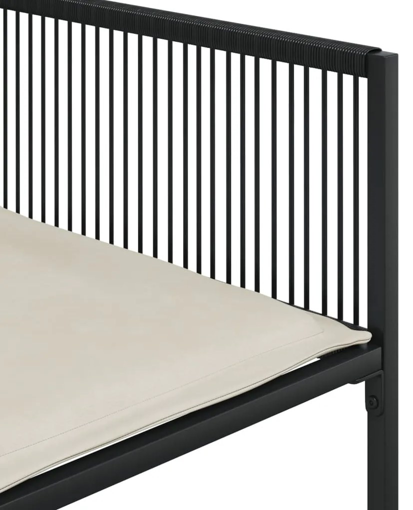 vidaXL Σετ Τραπεζαρίας Κήπου 9 τεμ Μαύρο από Συνθ. Ρατάν με Μαξιλάρια