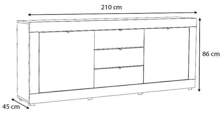 Μπουφές μελαμίνης Ocean Megapap χρώμα λευκό 210x45x86εκ.