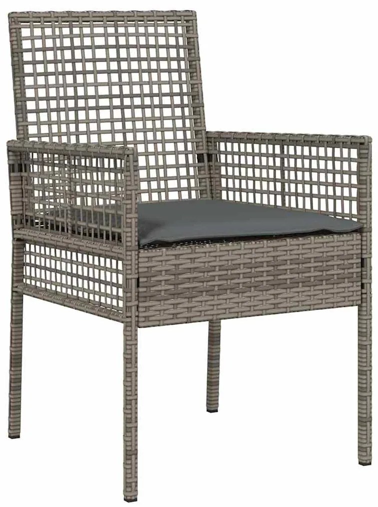 vidaXL Σέτ φαγητού για κήπο 7 pcs Γκρι συνθετικό ρατάν