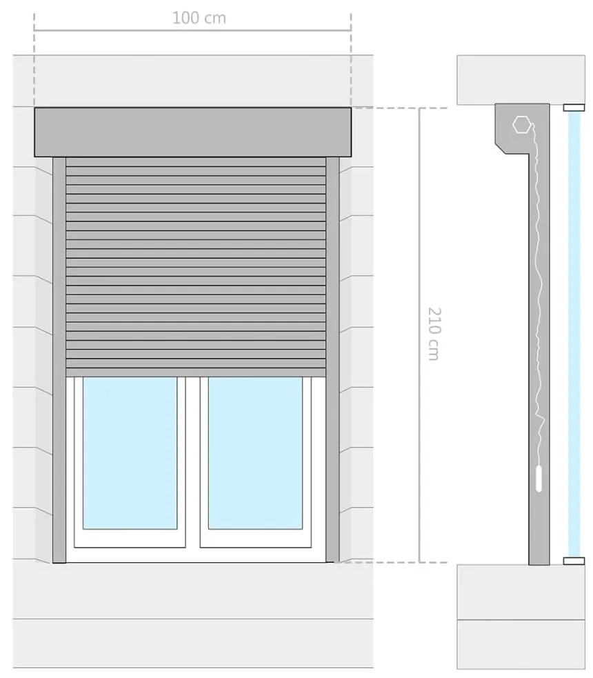 Παντζούρι Ρολό Λευκό 100 x 210 εκ. από Αλουμίνιο - Λευκό