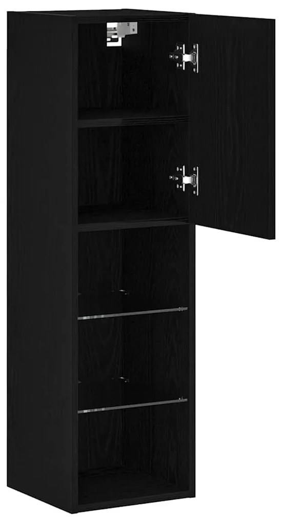 vidaXL Ντουλάπι TV Μαύρο 30.5 x 30 x 102 εκ Επεξεργασμένο ξύλο