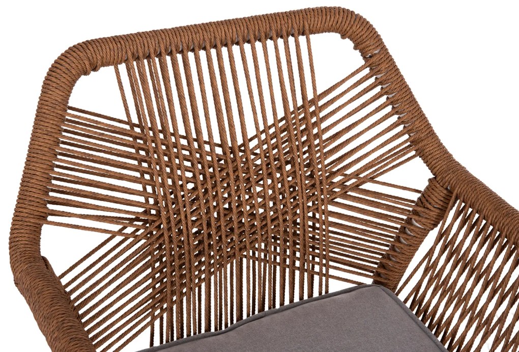 ΠΟΛΥΘΡΟΝΑ TOPIN HM6048.11 ΑΛΟΥΜΙΝΙΟ ΛΕΥΚΟ-P.E. RATTAN ΜΠΕΖ 59x63x81Υεκ