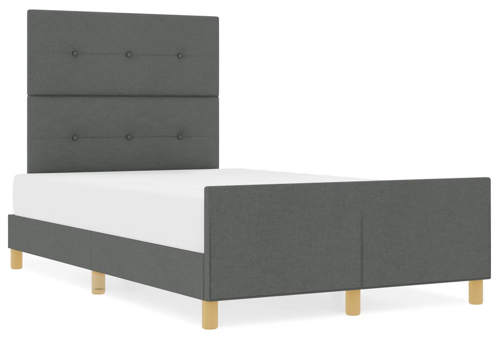 vidaXL Κρεβάτι Σκελετός Σκούρο Γκρι 120x200 εκ. Ύφασμα
