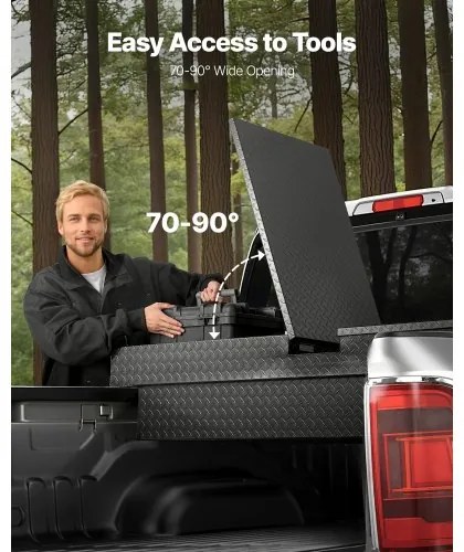 VEVOR Crossover Tool Box 70x20x13 In Heavy Duty Aluminum Toolbox for Truck Bed