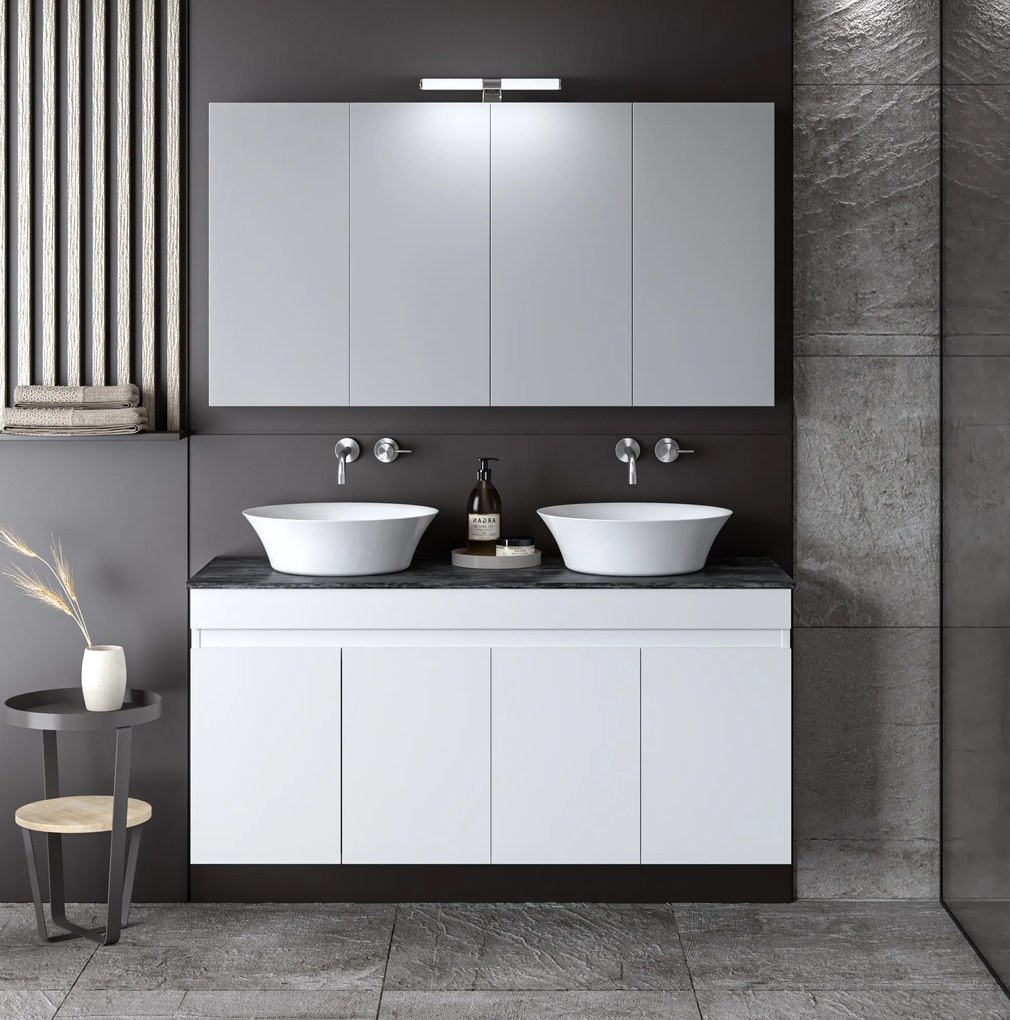 ΣΕΤ ΕΠΙΠΛΟΥ OMEGA TOP DUBLE 120cm χρ.WHITE/GREY 9SOMTD120GLG 9SOMTD120GLG