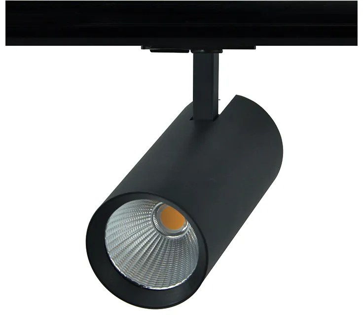 SAND BLACK LED TRACK LUMINAIRE 27W 4000K 1-PHASE 36° 3150LM 230V AC Ra80 Φ74*170MM 5YRS - SOLINE2740B2