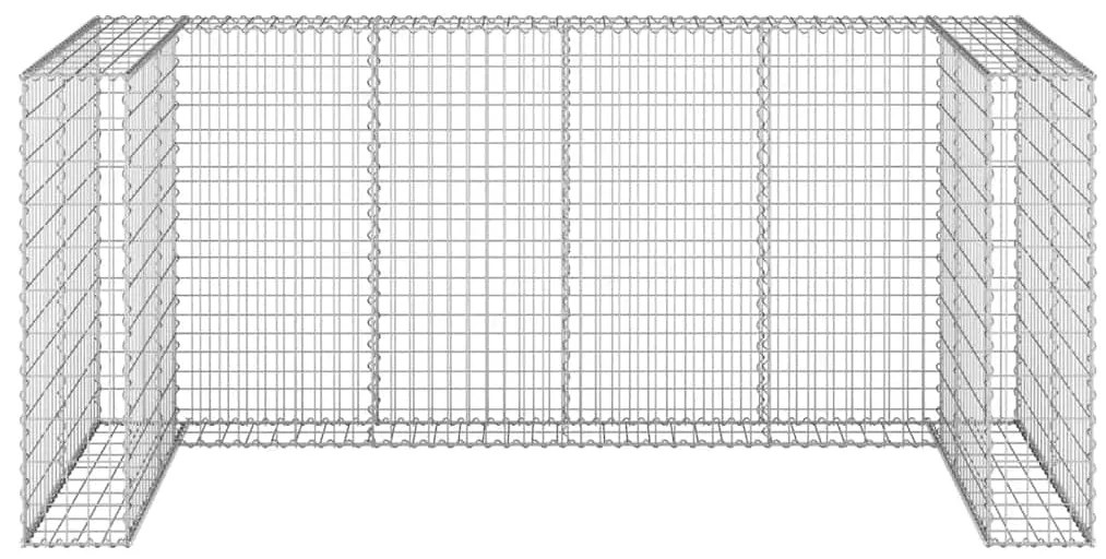 vidaXL Συρματοκιβώτιο Τοίχος για Κάδους 254x100x110 εκ Γαλβαν. Χάλυβας