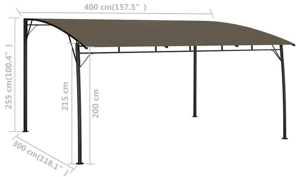 Τεντοπέργκολα Κήπου Taupe 4 x 3 x 2,55 μ. - Μπεζ-Γκρι