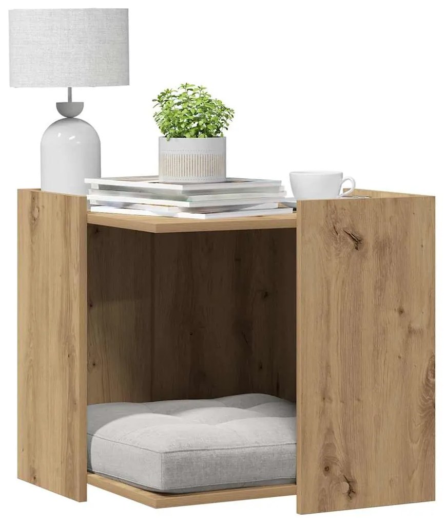 vidaXL Τουαλέτα Γάτας Περίφραξη Αρτισιανή Δρυς 53x53x51 εκ Επεξ. Ξύλο