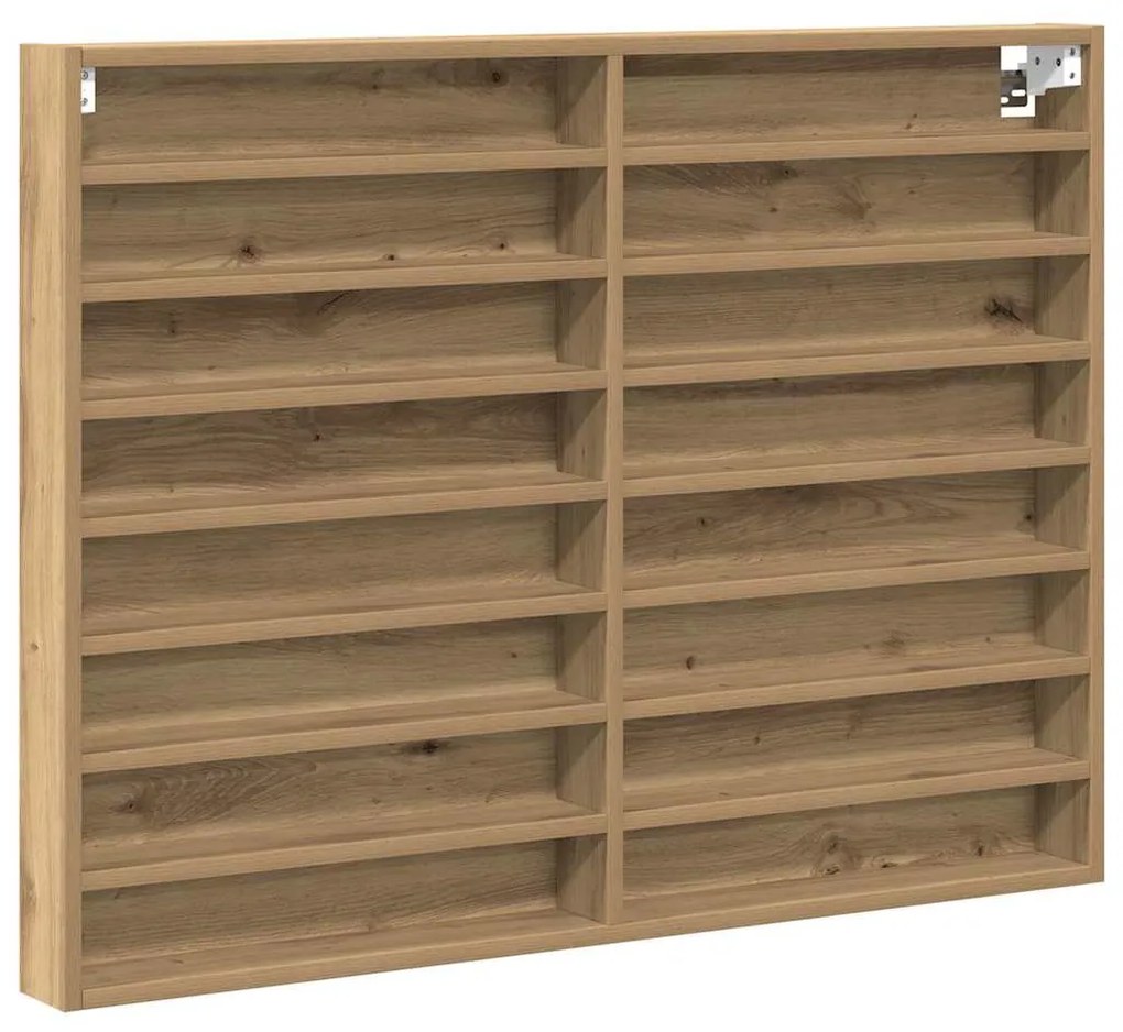 vidaXL Βιτρίνα με ράφι Επιτοίχιο Άλλο artisan δρυς 100 x 8.5 x 75 cm