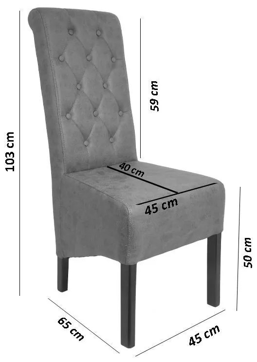 Καρέκλα Τραπεζαρίας NEW Τ-14 Fylliana Γκρί - Wenge Πόδια 45x65x103 εκ. 2αδα