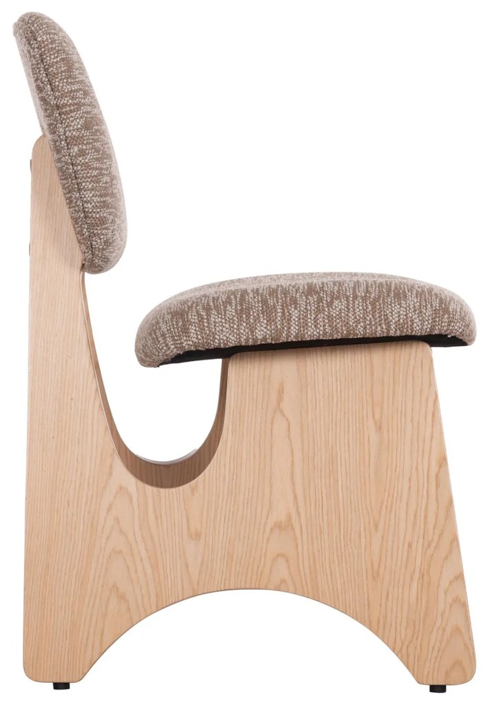 Καρέκλα Τραπεζαρίας BELLISI Καφέ Ύφασμα &amp; Plywood Δρύς 53x56x78Υεκ. 2αδα 53x56x78 εκ.