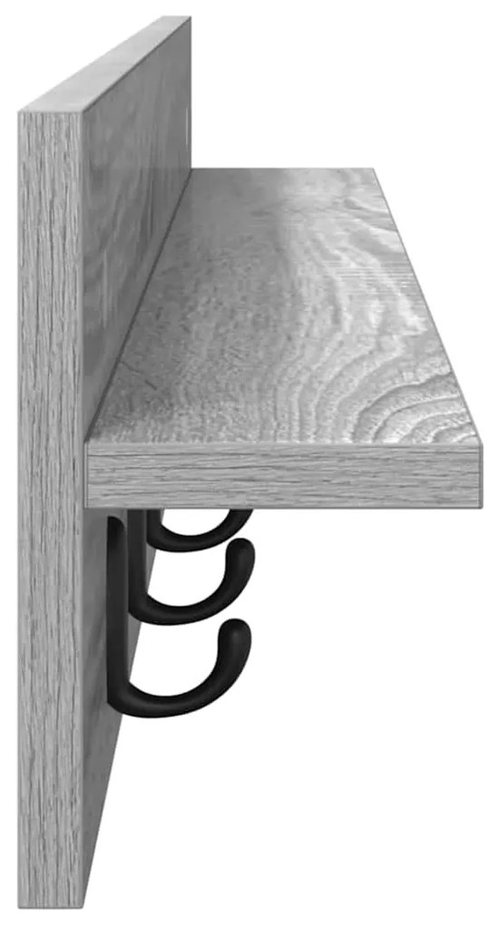 vidaXL Τοίχου Κρεμάστρα με ράφι Γκρι sonoma 100 x 10.5 x 18 εκ