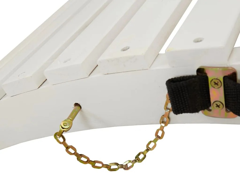 vidaXL Ξαπλώστρες 2 τεμ. Λευκές 184x55x64 εκ. από Μασίφ Ξύλο Ακακίας