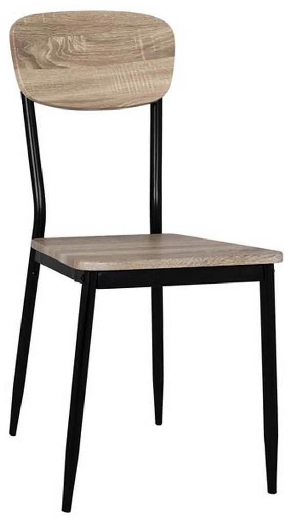 Καρέκλα Τραπεζαρίας Sonama HM8373.01 Με Μαύρα Πόδια 39,5x49,5 Σετ 4τμχ Mdf,Μέταλλο