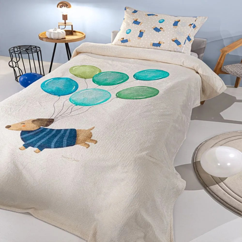 Κουβέρτα Παιδική Ultrasoft Pet Blue Saint Clair Single 160x220cm Πολυέστερ
